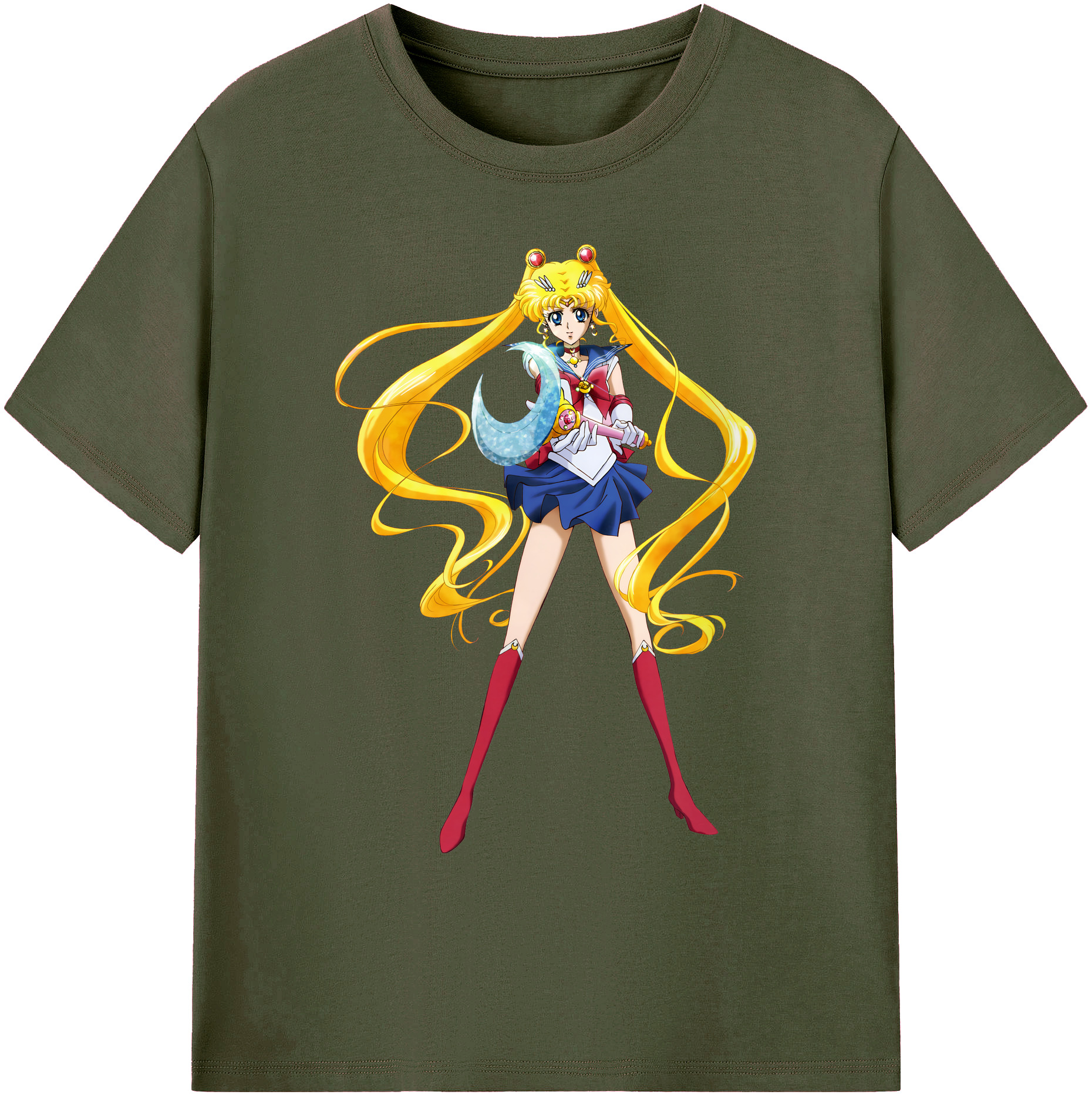 （画像用） 美少女戦士セーラームーン 月野 うさぎ つきの うさぎ Sailor Moon Tsukino Usagi 綿100％ メンズ半袖Tシャツ｜肌触りやわらか＆通気性